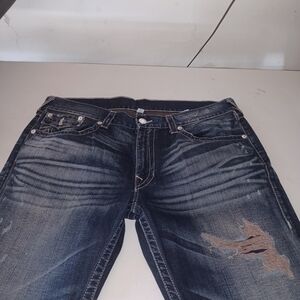 Men's Distressed Blue Jeans